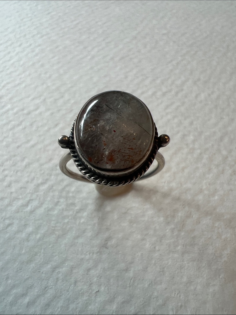 Sterling Silver Gray Rutilated Quartz Ring
